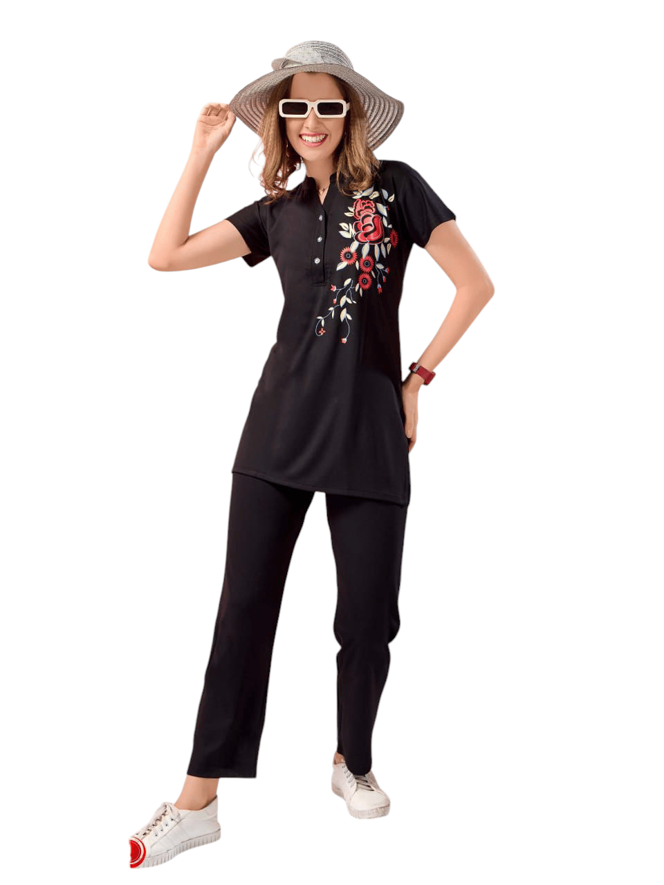 Fabimi Women's Long Kurta Night Suit Comfortable Imported Tencel Fabric