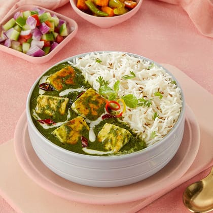 Palak Paneer Rice Bowl.