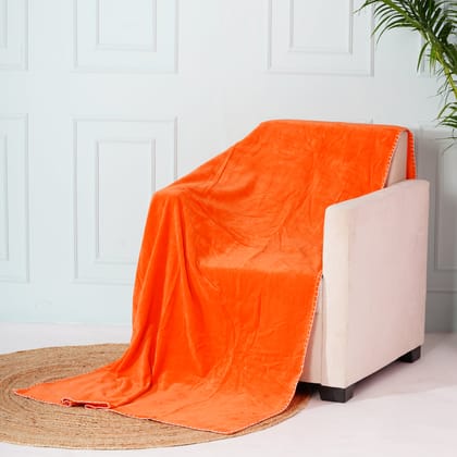 Velvet Sofa throw- Orange