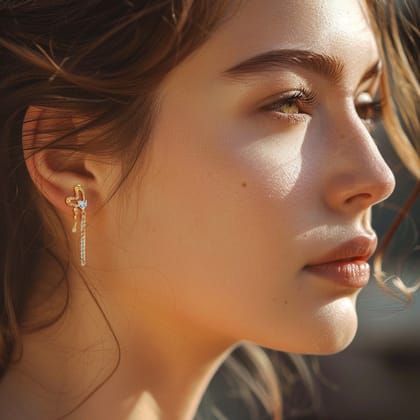 Giada Danglers | 925 Silver Earring for Women-Gold