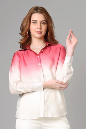 Designer Ombre Shirt For Women-9XL / Cardinal Red / SH009-DPLZ00224-2.6-NIL-NIL-NIL-NIL-THW02-FS003-NIL-BT002-12-NIL-NIL
