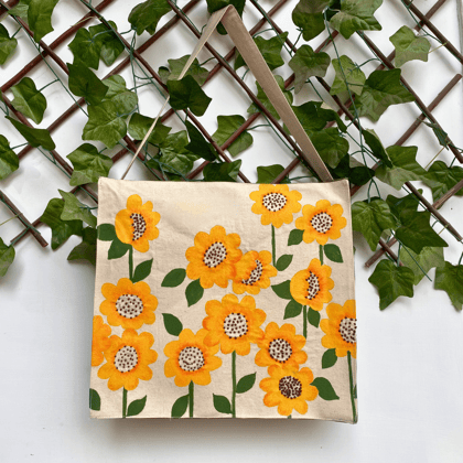 Sunflower box tote bag-Only design