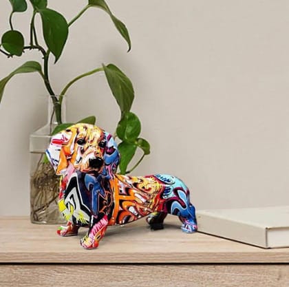 GRAFFITI WIENER DOG-Grafitti Pattern 1 / H: 10 | L: 13 | W: 3.5 (Inch)