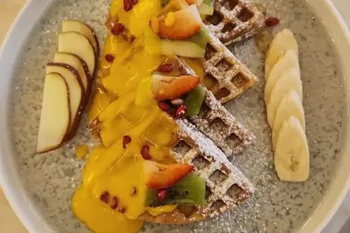 Fresh Fruit And Honey Waffle