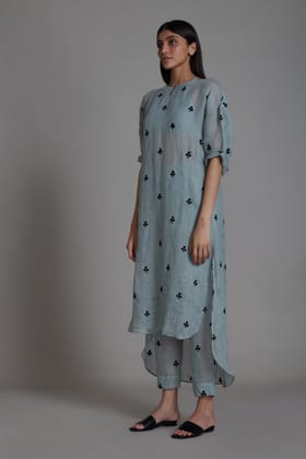 Trump Card Tunic Dress-Blue-XS