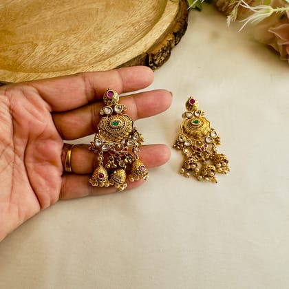 Three Jhumki Rajwadi Earrings