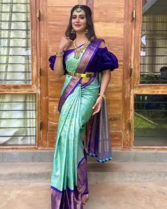 Beautiful Woven Design Banarasi Soft Silk Jacquard Saree