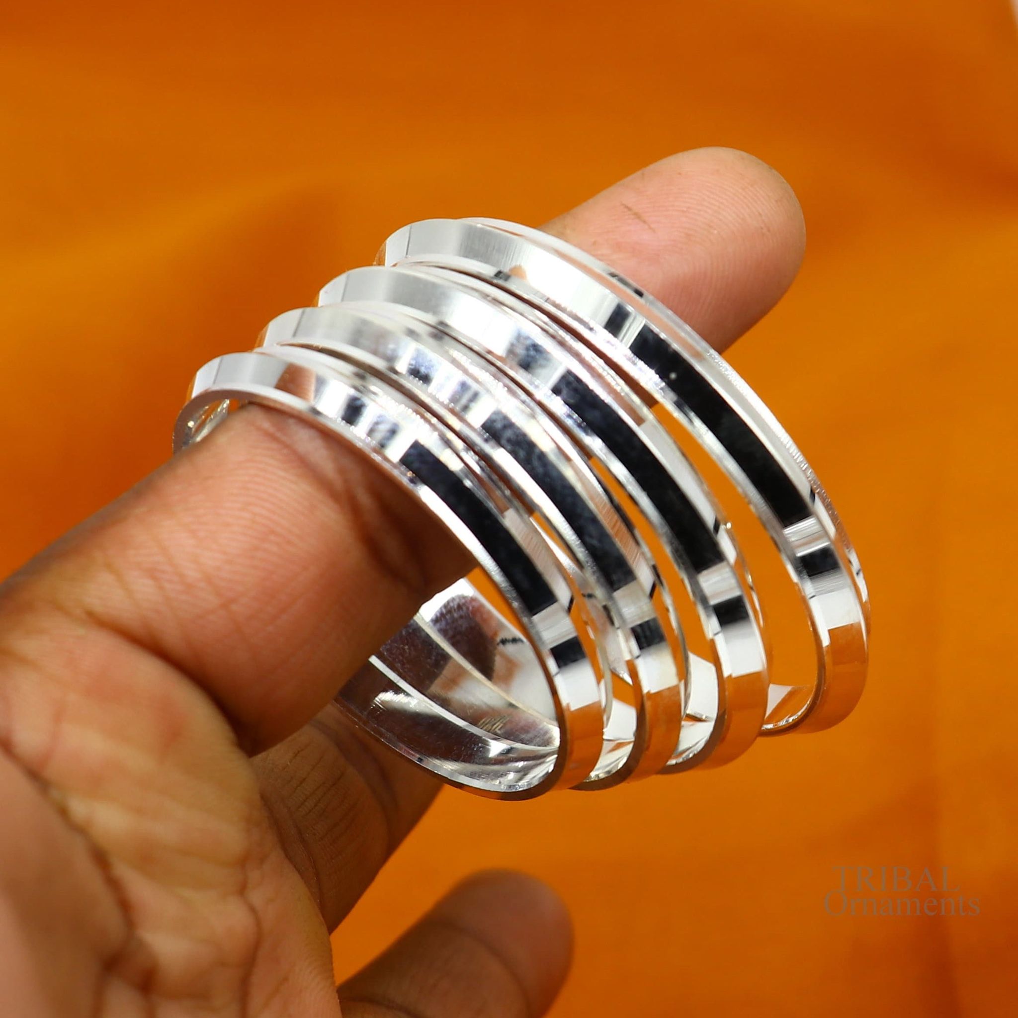 Solid 925 sterling silver handmade punjabi sikha bangle bracelet kada, all kids sized baby bangle kada daily use jewelry bbk201-4.1 CM