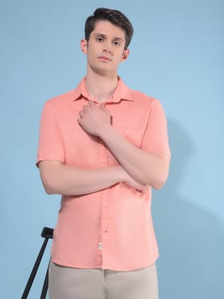 Peach Linen Shirt-2XL / Peach
