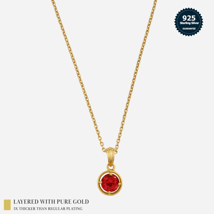 Courage Neckpiece with Garnet-Adjustable 16" to 20"