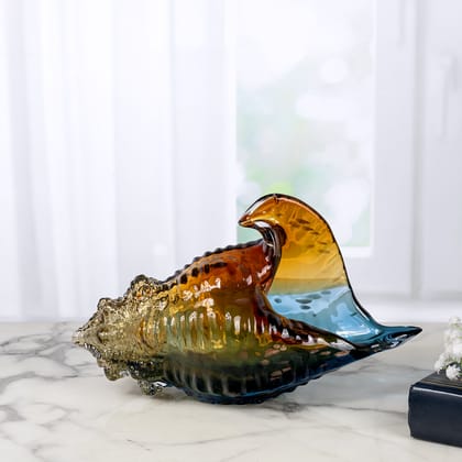 Seashore Symphony Handblown Glass Decorative Showpiece-Width - 12 INCHES & HEIGHT - 9 INCHES / Glass / Available
