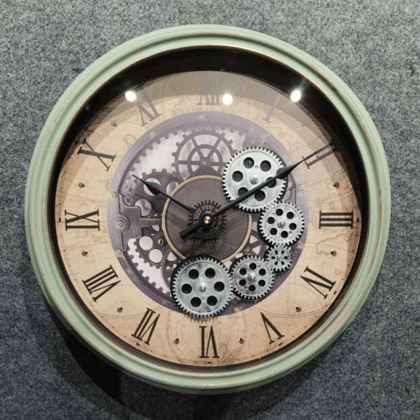 Royal Metal Gear Mechanical Clock Style 37-Antique / Dia: 17 inch / Metal