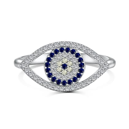 MASTER EVIL EYE RING - Fine Silver-6/7 / Silver