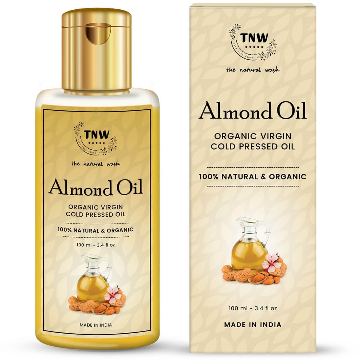 Virgin Almond Oil - Cold Pressed Oil For Skin & Hair (Pure & Natural).-100ml