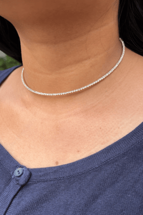 DIAMANTÉ GOLD BAND NECKLACE