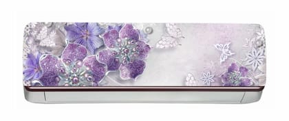 DreamKraft Decorative Flower AC Sticker (Multicolor PVC Vinyl, 30cm X 91cm)