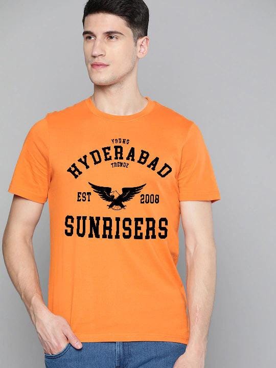 Half Sleeve Mens Hyderabad IPL T-Shirts-XS / Orange