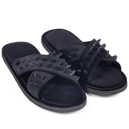 New Roman Spike'd Velvet Domani Slippers Men (Limited Edition)-EU 40 / UK 6 / Black