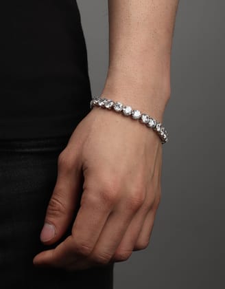 Tennis Bracelet 8mm - Silver-7 Inches / Silver