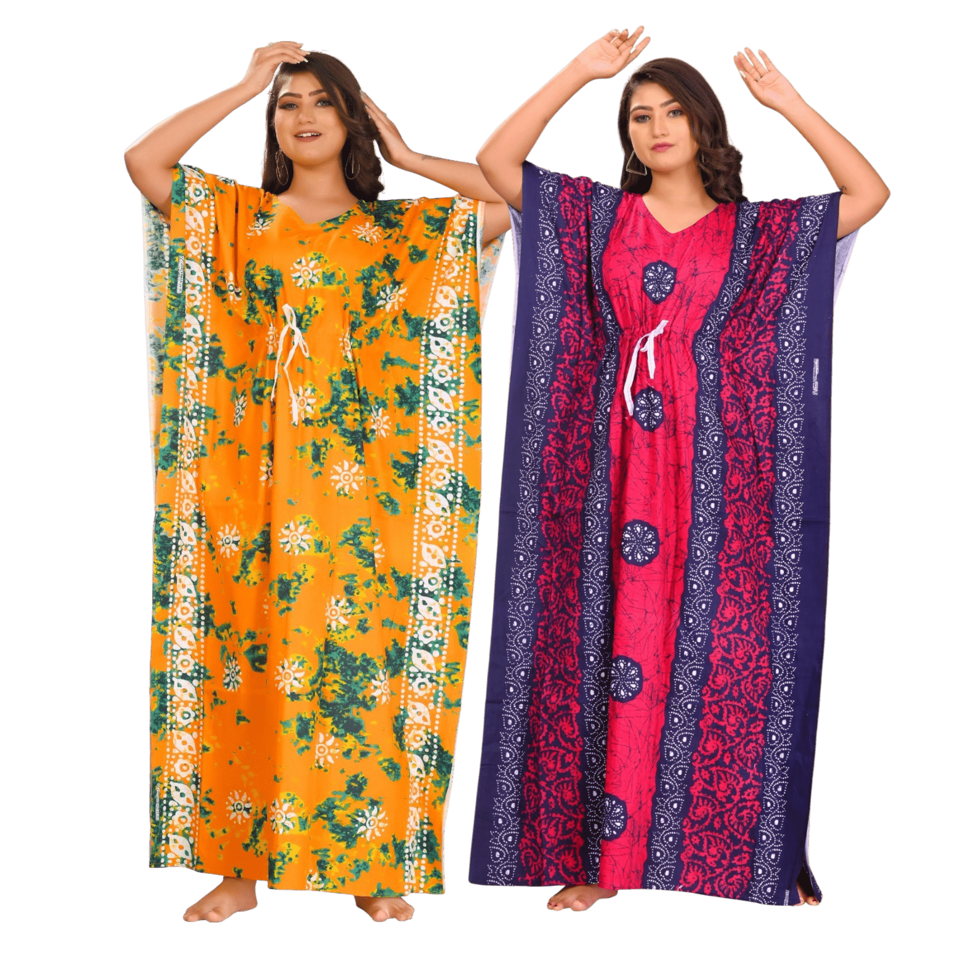 Fabimi Women's 2-Pack Cotton Kaftan Nightgowns: Sleep in Style and Comfort