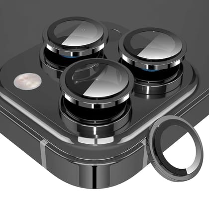 Metallic Camera Lens Protector - Black-Apple iPhone 13 Pro Max