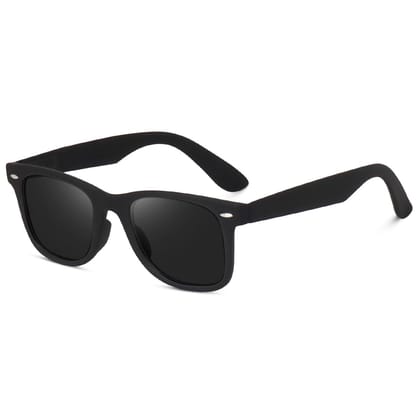 Dervin Square Sunglasses for Men & Women - Medium (Black)