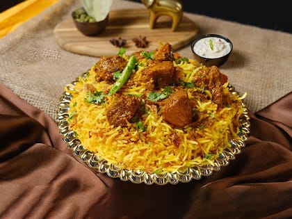 Hyderabadi Mutton Biryani (Boneless, Serves 1)
