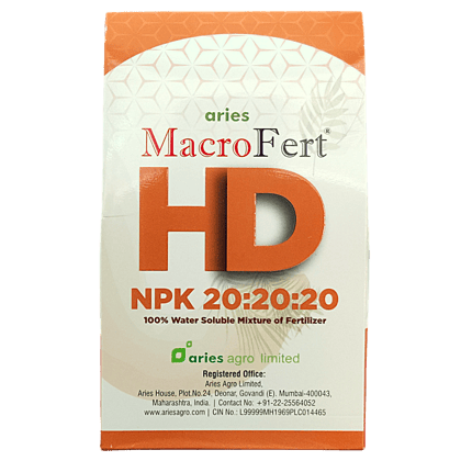 Aries MacroFert HD NPK 20:20:20 Fertilizer (Dose - 200gm/acre)-400gm