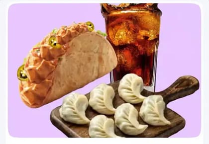 Kurkure Momo [8Pcs]+ Taco + Pepsi