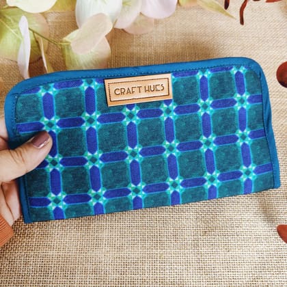 Blue Checks Card Cash wallet