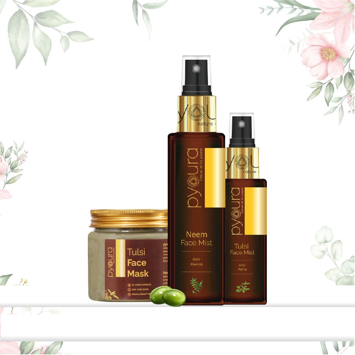 Youthful & Clear Skin Face Kit <h4> Pure extracts of natural ingredients <h4> <h6> Pack of 50 ml, 100 ml Face Mist and 1 Face Mask 35 gm <h6>