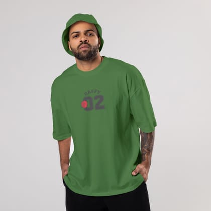 Colorful DAFFY Oversized T-Shirts: Sage Green: Fresh Earthy Vibes-S / Cotton / Sage Green