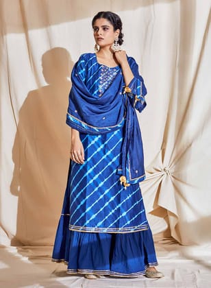 Meena Zari Sharara Set-S / Blue