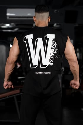 W TIGER FURY MUSCLE TEE (BLACK)-S