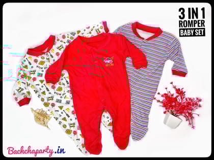 3-Pieces Newborn Romper Set – Comfy & Stylish-0-6 months