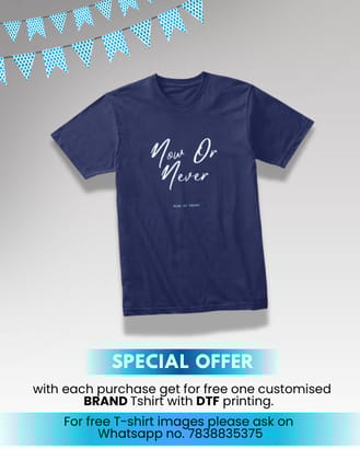 100% BIO WASH COTTON T-Shirt   , 180 GSM, PREMIMUM QUALITY WITH DTF PRINT-XL-44 / 180 GSM