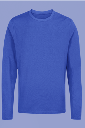Unisex Full Sleeve: Blue T-Shirt-S
