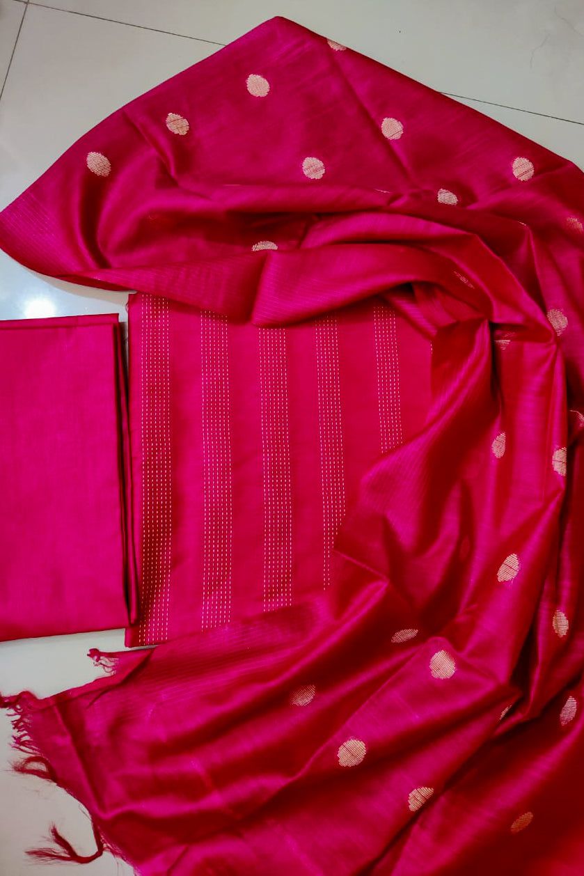Katan Staple Soft Silk Dress Material (Unstitched)