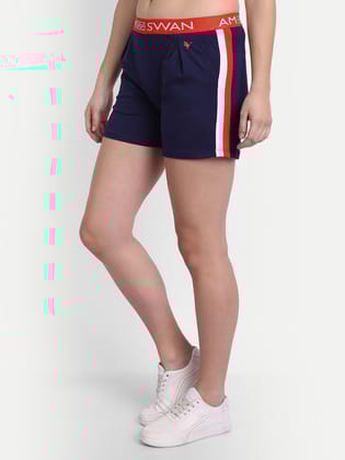 WOMENS PREMIUM RED COTTON LYCRA SMART FIT SHORTS-S