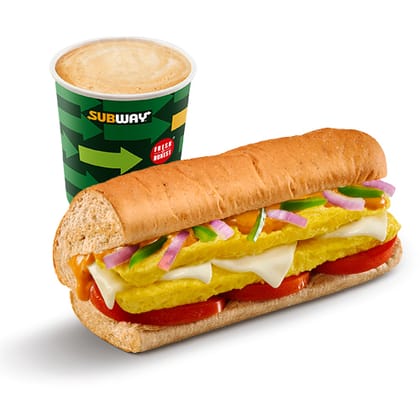 Cheesy Omelette Sandwich (15cm) + Coffee