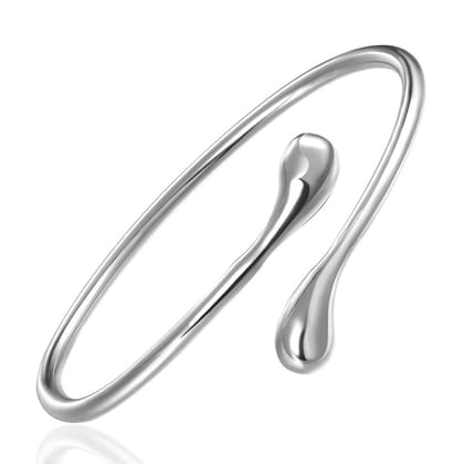 Adjustable Teardrop Bangle in Sterling Silver Plating