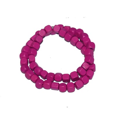 Painted Wooden Beads for Jewelry Making , BWWB-56-Per Packet of Approx 219 Pcs / 9X9 MM / Pink
