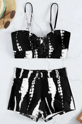 Black swimwear set Black L