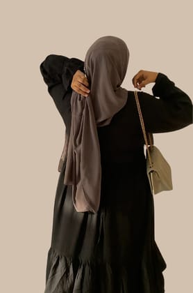 Premium Chiffon Hijab - Dark Grey-Dark Grey
