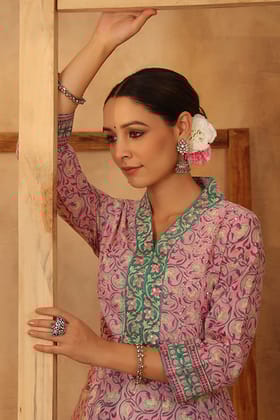 Shuddhi Carnation Pink Anarkali Kurta-XL