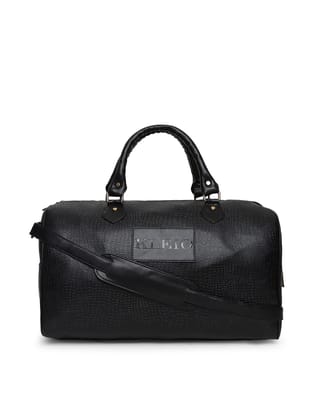 Croco Weekender Duffle (L)-Black