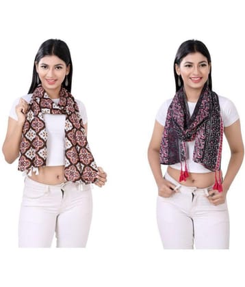 JVNINE - Multicolor Viscose Women's Stole ( Pack of 2 )