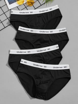 Premium Imported Underwear - Men Pack Of 4 Briefs-3XL / Black