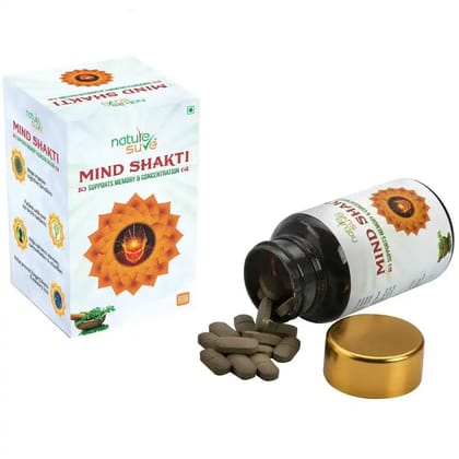 Nature Sure Mind Shakti Tablets for Memory and Concentration in Men and Women - 60 Tablets