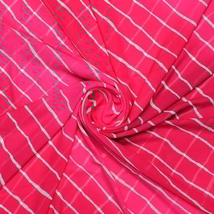 Lovely Pink Gradient Strips Wave Digital Printed Fabric - Weightless